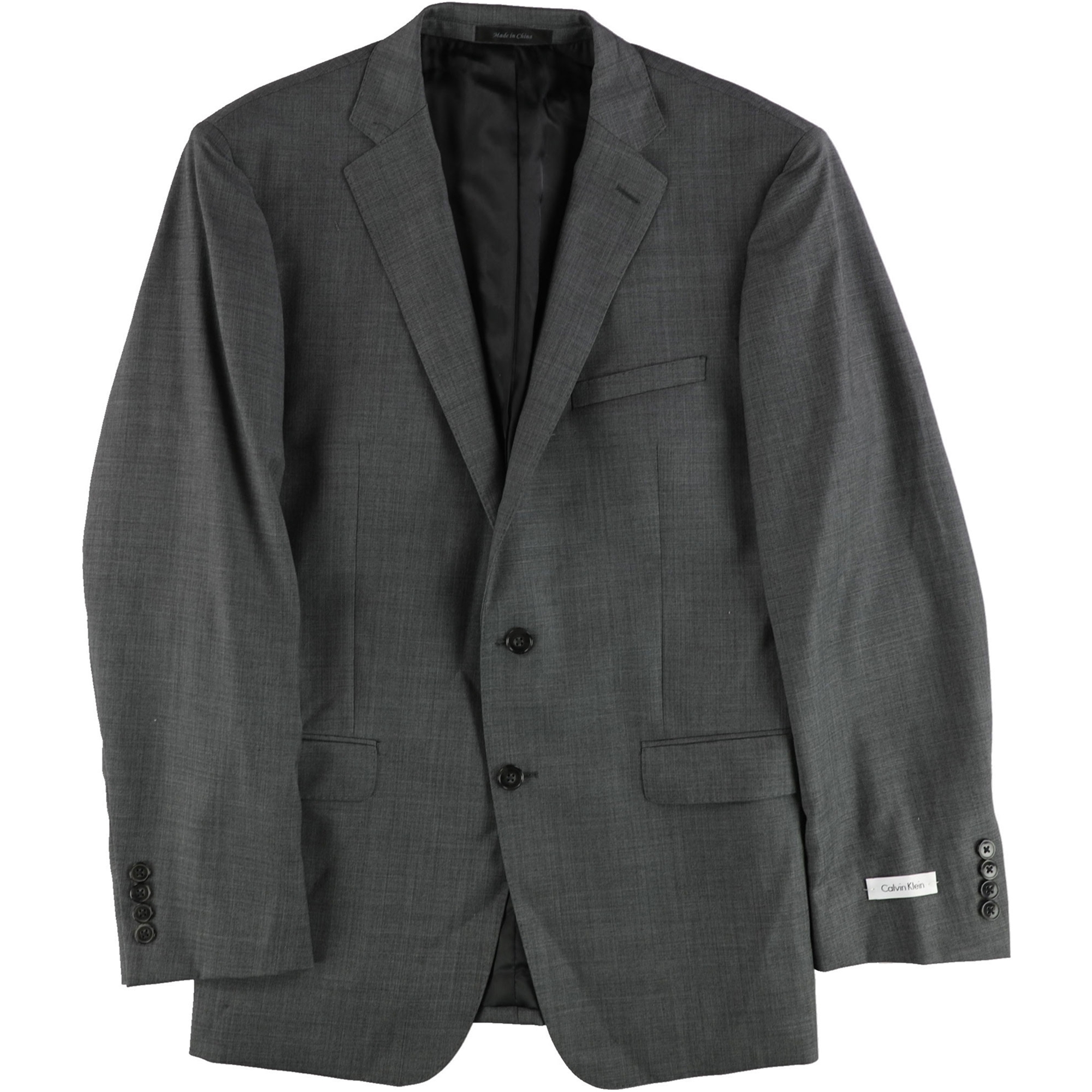 Calvin Klein Mens Slim-Fit Two Button Blazer Jacket, Grey, 44 Regular